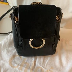 Chloe Faye Mini Leather Black Backpack